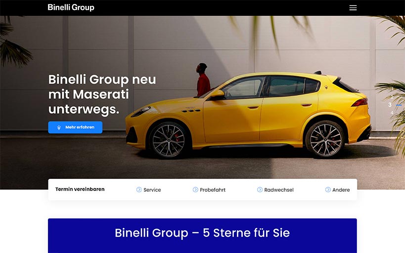 Webprojekt Binelli Group | Shopping