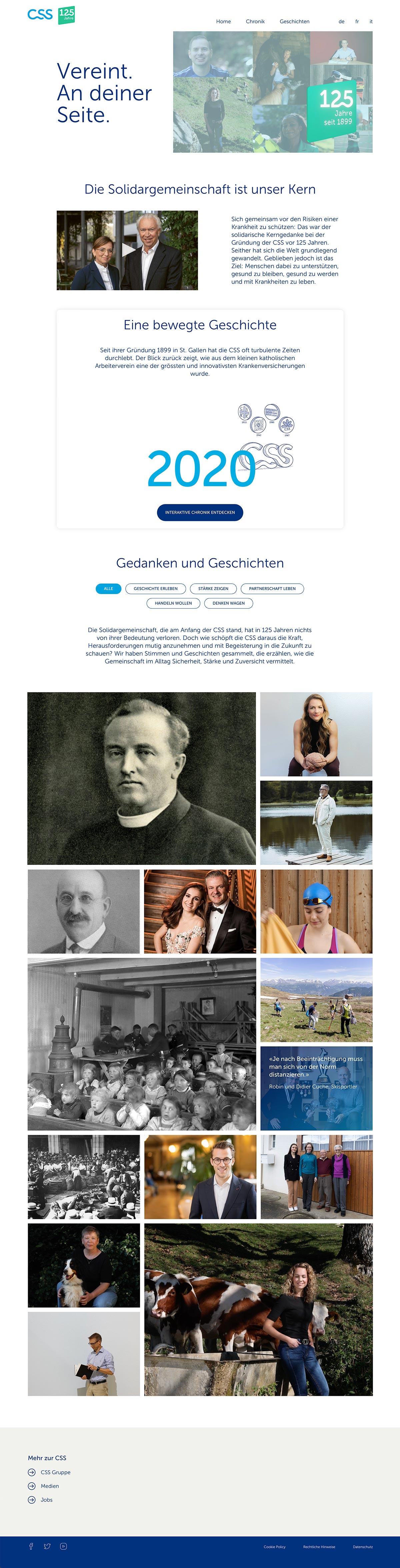 Webprojekt 125 Jahre CSS Gesundheit