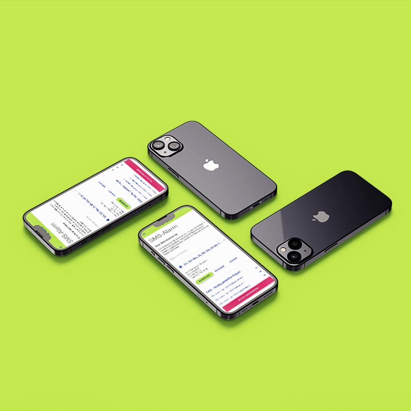 Webprojekt BLS SMS Alarm | Applikationen