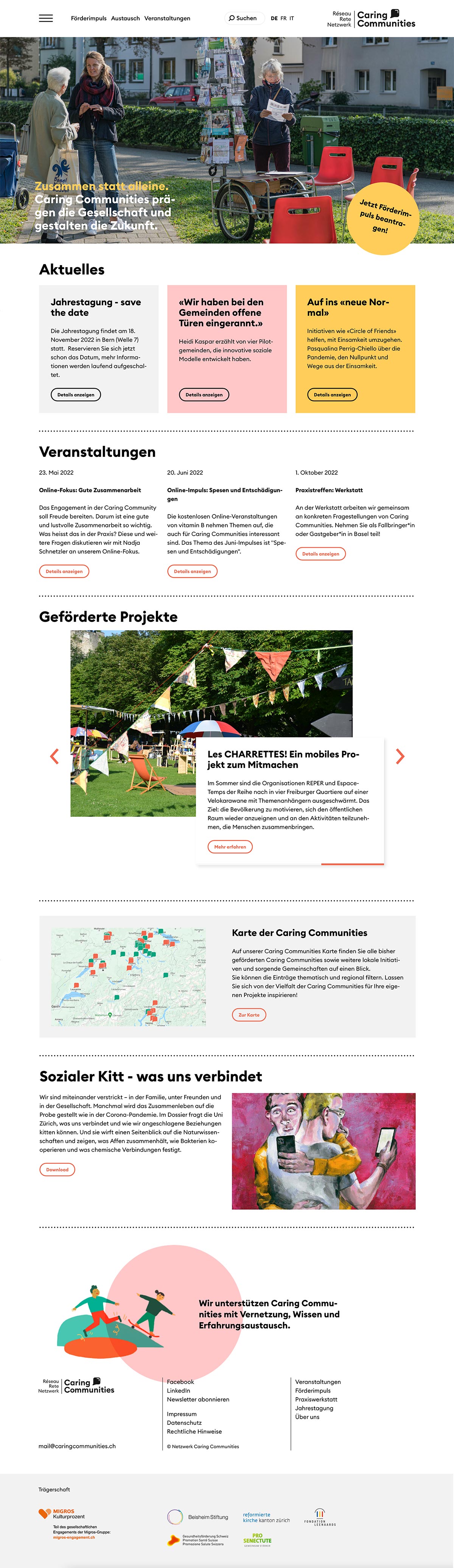 Webprojekt Migros | Caring Communities Soziales & Kultur