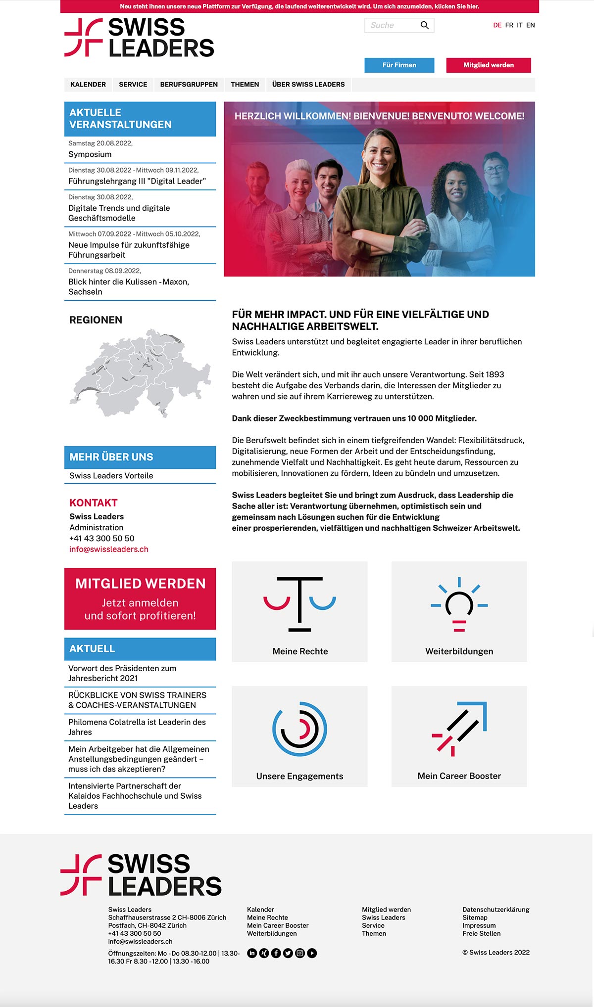 Webprojekt Swissleaders Verein & Verband