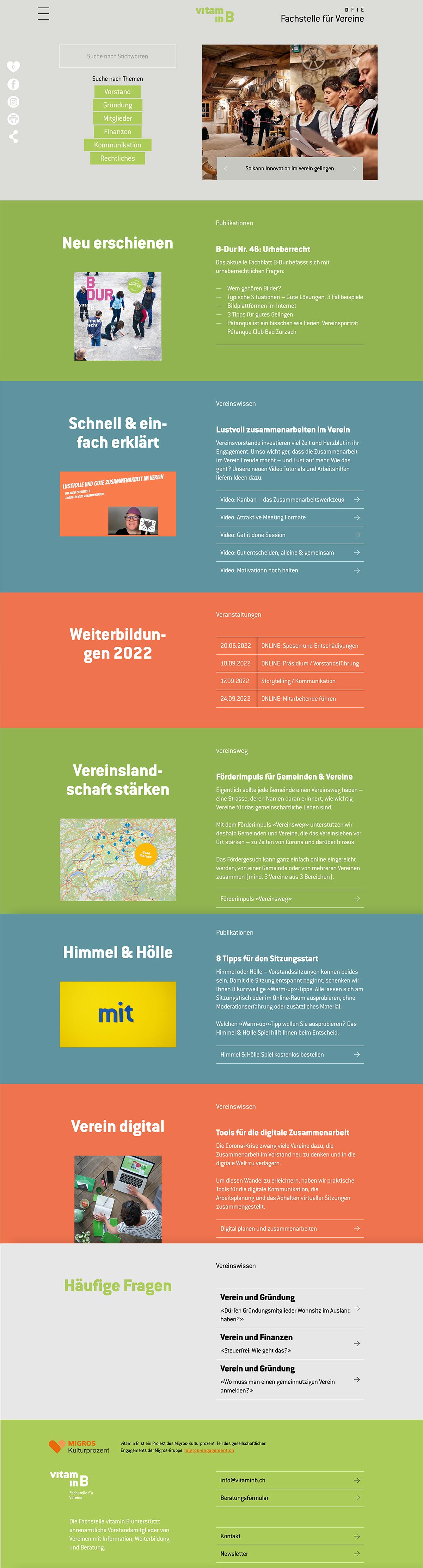 Webprojekt Vitamin B Applikationen, Soziales & Kultur, Verein & Verband